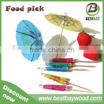Best Sell Party Decoration Umbrella Wood Disposable Cocktail Picks photo-6