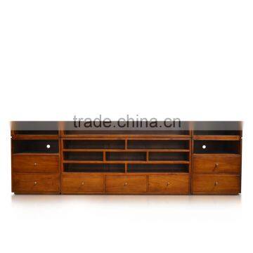 Buffet TV Modern Multi Drawers Brown Color Teak Wood Furniture, Indonesian Furniture Handmade Production photo-2