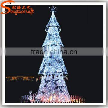 Chinese factory hot sale giant artificial led christmas tree ornament decoration colorful lighting tree outdoor