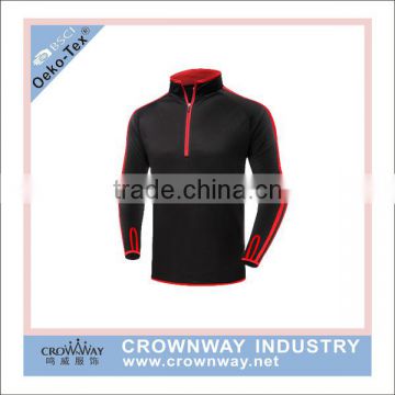 men quick dri long sleeve sports shirts with stand collar