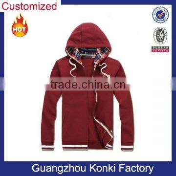 100% cotton custom printed zipper hoodies