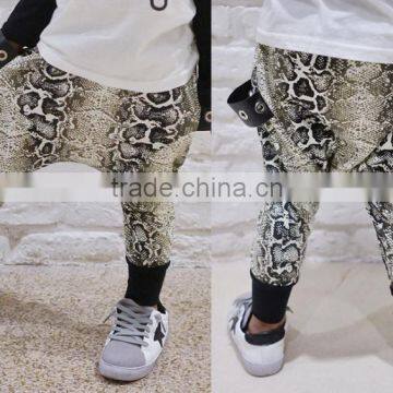 Bulk wholesale boys sassy leopard print harem Pants kids drop crotch pants