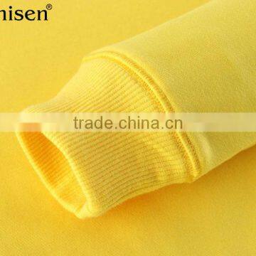 Oem Service Warm Windproof Cvc Fleece Yellow Women's Pullovers Sweatshirts photo-2