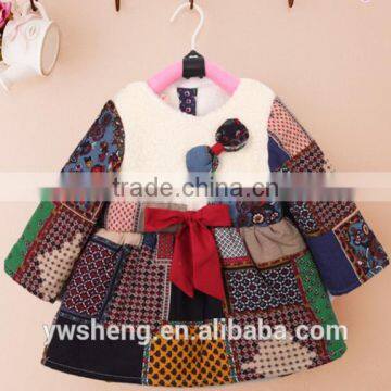 Kids 2016 Hot Selling Winter Popular Design Baby Girls Velvet Dress Wear photo-2