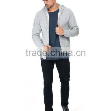 Men's Cheap Plain Grey 100 Polyester Hooded Sweatshirt photo-4
