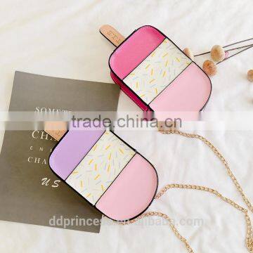 bag 2017 handbag chain girls ice cream pattern shoulder long strip bag