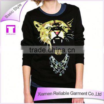 Fashion Without Hood Long Sleeve Animal Print Hoodies