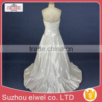 Sleeveless A Line Taffeta Wedding Dress photo-2