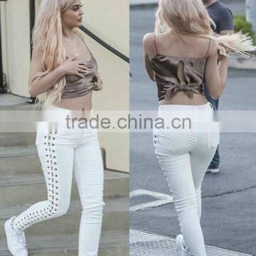 M1161 Runwaylover Cross Bandage Tight Pants Autumn Pants photo-2