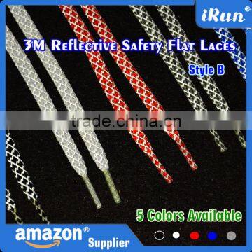 2016 New Style 3M Reflective Woven Shoelaces - Althletic Flat 3M Safety Shoe Laces For Gel LBJ Jordan - 5 Colors photo-5