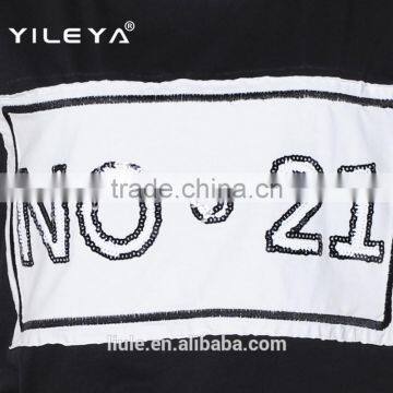 Sports Style Latest 2015 Summer Elegant Shirts for Ladies With Paillettes Decoration photo-5