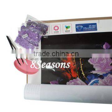 Custom Handmade Purple Flower Pattern Embroidery Diamond Painting DIY Kit Cross Stitch photo-2