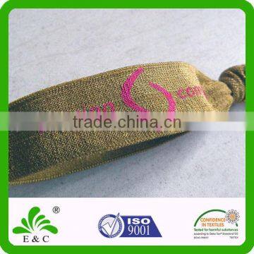 Custom Print Stretch Fabric Satin Elastic Wholesale Hair Tie Bracelet photo-4