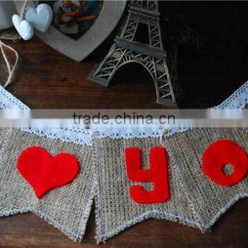 Wholesale Wed Gift, Gift for Wed Burlap and Felt Bunting photo-3