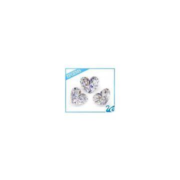 white diamond heart cubic zirconia stone AAA