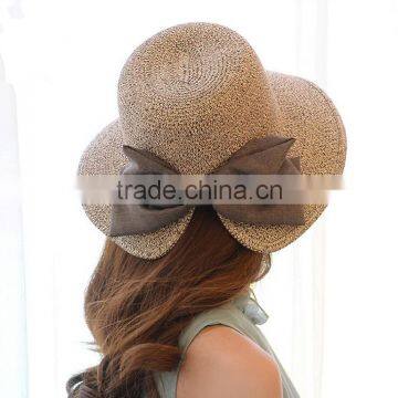 B40092A Hot sale mother and children foldable straw beach hats
