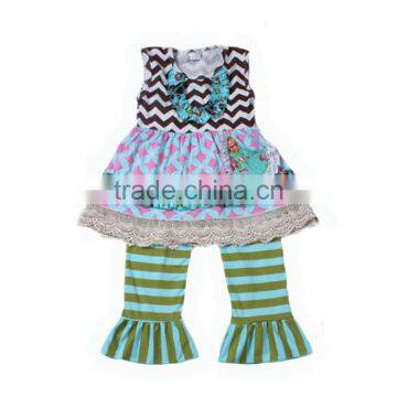 kids clothes wholesale china sleeveless dress with stripe pants outfits baby girl boutique clothing sets