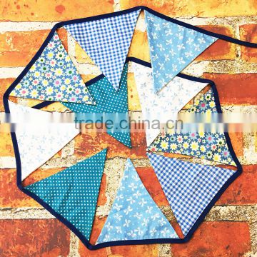 2016 customized cotton triangle pennant decoration party bunting flag