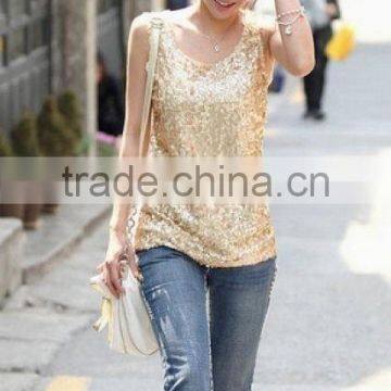 Ladies fashion sequin shirt