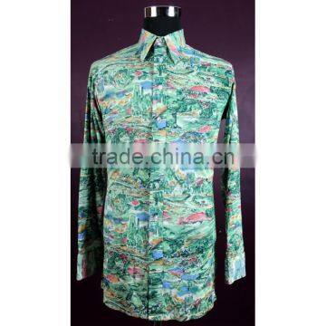Fancy Retro Designs Long Sleeves Shirts Casual Floral Prints Dancing Cowboy Shirts Button Downed Custom Labelled Hawaiin Shirts photo-6