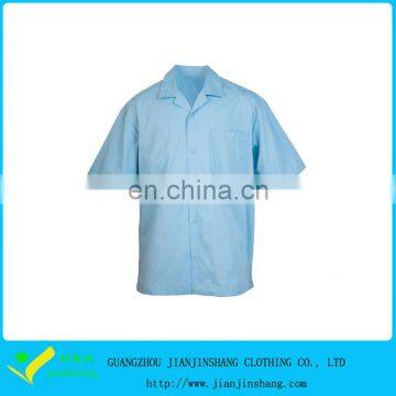 100% Cotton Sky Blue Button Up Nurse Uniforms For Men