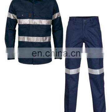 High Quality 100%Cotton Reflective Safety Fireproof Work Suit for Industrial Wokers