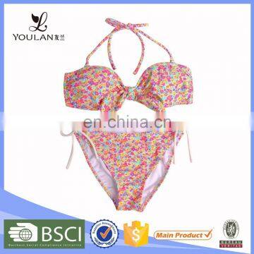 Wholesale Comfortable Printed Polyester Little Girl Bikini Model