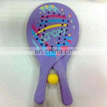 Good quality wooden beach tennis racket with ball