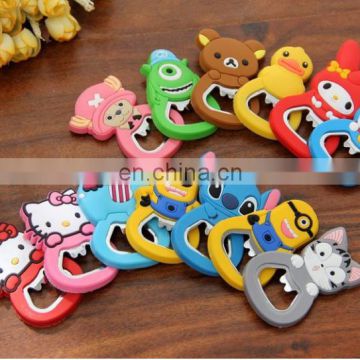 custom high quality cute silicone cartoon character wine bottle opener