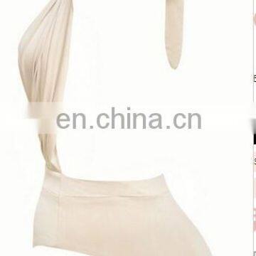 CHAMPAGNE SILKY JERSEY HALTER BODY TOP photo-3