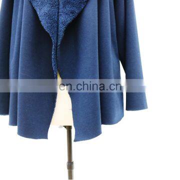 Women Cheap Hooded Knitted Fabric Compound Fake Fur Coat photo-5