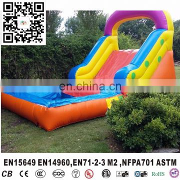 Mini cheap inflatable water slide small water slide with pool for kids