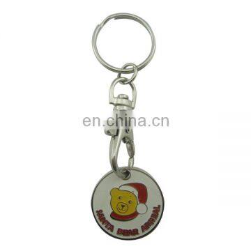custom casting metal round insert bear trolley token