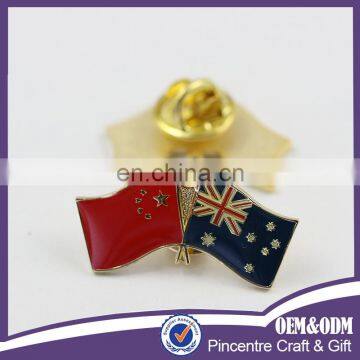 Custom metal gold plated Cross australia flag lapel pin