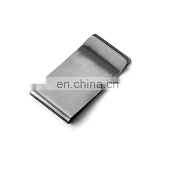 Custom debossed logo foldable metal money clip