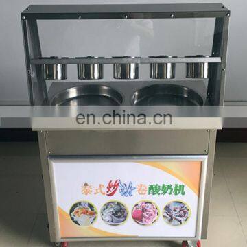 2-Pan 5 Buckets Ice Cream Roll Maker Fried Ice Cream Machine For Yogurt