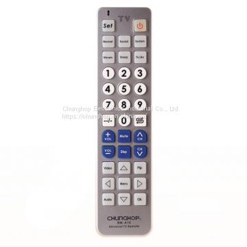 RM-A1E Big Keys Universal TV Remote RoHS CE SIlver Remote Control Codes