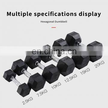 Factory Direct Sell Buy Hex Rubber Dumbbells Rack Pounds photo-5
