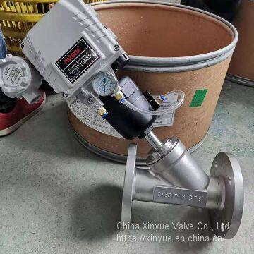 Stainless steel flange angle seat valve  Pneumatic angle seat valve