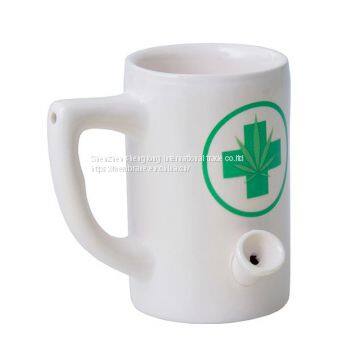 white color creative stoner smoker  pipe coffee mug advertising gift mug tobacco pipe coffee tea cup