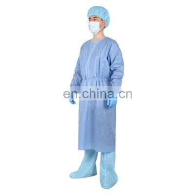 Disposable Isolation Gown Level1 Level2 SMS Medical Gown with Back Tie Anti-static Blue Medical Protective Clothing Class II