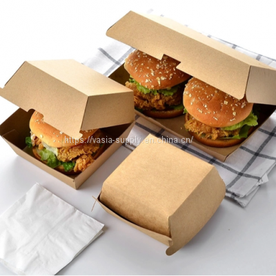 Hamburger clamshell boxes paper clamshells biodegradable burger disposable lunch box clamshell packaging eco friendly containers