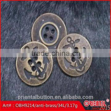 Anti-brass and Anti-silver Anchor Metal Button photo-2