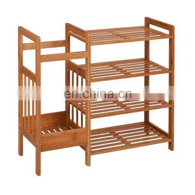 Wooden Bamboo 4 Layers Multifunctional Shoe Racks Oerganizer for Home photo-2