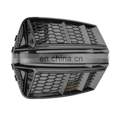 RS4 fog light grill for Audi A4 ABS glossy black car fog honeycomb mesh grille with out ACC code  2017+