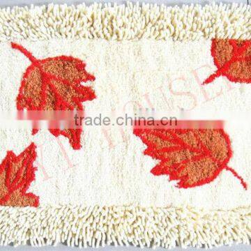 leaf design bath mats cotton chenille bath mat