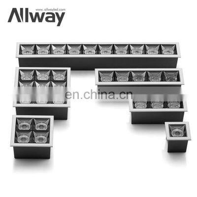 Manufacturer Linear Square Down Light System Office Home 5W 12W 15W 20W 36W 40W Led Grille Light