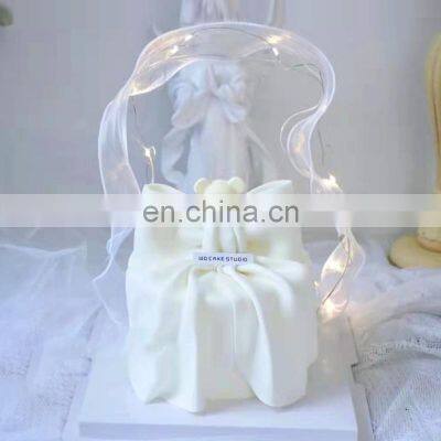 New Fashion Cake Topper White Luminous Ribbon Streamer for Bakery Decoration Celebration Cake Topper