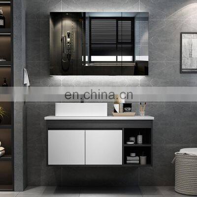 modern waterproof wall mounted sliding solid wood mirror sink basin washbasin bathroom cabinets design for bathroom india