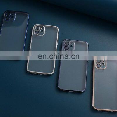Wholesale Soft TPU Electroplate Clear With Camera Protecting Mobile Phone Case for IPhone 12 ProMax photo-4